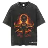 Camiseta Pesada Hombre Streetwear Algodón Unisex Tops Oversize Te