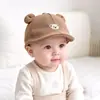 Gorro para bebé para primavera y otoño, gorra de oso de pana, gorra versátil para bebé estilo coreano, gorra de béisbol unisex para niños