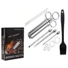 F Transfronterizo Nuevo Producto Acero Inoxidable Llama Inyector de Sazonador Pavo Aguja 2oz 60ml Herramienta Barbacoa Bbq