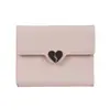 Billetera Pequeña Estilo Coreano con Hebilla en Forma de Corazón para Mujer, Cuero Agrietado Vintage de Alta Gama, Gran Capacidad, 70% de descuento, Billetera de Moda para Mujer