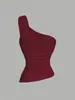 Roupas Y2K Nova Sexy Sexy Uma Alça Ombro Inclinado Design de Colete Sem Mangas Tendência Marca Roupa Íntima Slim Bm Top