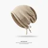 Gorro de lana tejido con cordón para primavera y otoño con borde enrollado, Gorro holgado para hombres y mujeres, Corte holgado para circunferencia de cabeza grande, Gorro de moda para clima frío que hace que la cara se vea más pequeña