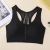 Sujetador de Yoga de Comercio Exterior Transfronterizo, Sujetador Deportivo tipo Chaleco sin Varillas con Cierre Frontal, Diseño de Espalda Bonito Hueco, Estilo Delgado, Efecto Push-Up para Mujer