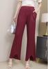 Calças Plissadas de Cintura Alta Femininas 2025 Verão Novo Casual Elegante Soltas Simples Moda Versátil Calças de Perna Larga