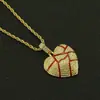 Venta Caliente de AliExpress Colgante de Corazón Roto Hip Hop Europeo y Americano Textura Estallada Corazón Roto Aceite Goteando Collar Totalmente Diamantado