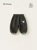 Bangxuan Moda Infantil Novidades de Outono Calças Casuais para Meninos Joggers de Cor Sólida Calças Longas Soltas para Bebês e Crianças Pequenas Calças de Menino