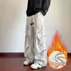 Pantalones Largos Anchos Holgados Engrosados para Trabajo Casual de Bebé, Adolescentes y Hombres, Estampado Tie-Dye Americano, Primavera Otoño Invierno