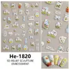 Redanco5D Estampado Ins Popular Caricatura Pegatinas para Uñas Campo Flor de Lirio Pegatinas 3D para Uñas He1820