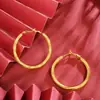 Aretes Circulares Trenzados Chapados en Oro Vietnamita, Giro Geométrico Estilo Europeo y Americano, Color Duradero, Aretes Chapados en Cobre Dorado al por Mayor