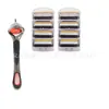 Navaja Manual Calidad Alemana Navaja Clásica con 5 Cuchillas Navaja de Afeitar para Hombre Cabezal de Hoja de Navaja Cinco Capas Universal
