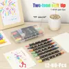 Caneta Marcadora Glitter Dupla Ponta Duas Cores Mais Vendida da Amazon, Marcador Fluorescente para Desenho e Grafite de Estudantes
