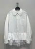 Camisa abullonada de malla con retazos de estilo coreano, de primavera/verano, con corte estructurado, top casual para mujer
