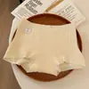 Roupa íntima de algodão puro para mulheres, 10A Antibacteriana, Algodão para bebês Classe A, Gancho estendido, Sem costura, Confortável, Boxer de cintura média para mulheres