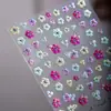 SKY Adesivos Novos para Unhas Flores Coloridas Adesivos de Unha a Laser Novo Processo Flores de Primavera Tridimensionais Enfeites de Unha
