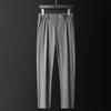 Pantalones de Seda de Hielo para Hombre a Prueba de Cuatro, Sin Marcas, Sin Planchado, Pantalones de Negocios, Elásticos, Transpirables, de Color Puro, Pantalones de Verano para Jóvenes