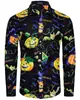 Camisa de Manga Larga para Hombre con Estampado 3D de Halloween Primavera y Otoño Nuevo Patrón de Cabeza de Calabaza Moda Fiesta Top Holgado