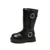 Botas de Cuero Forradas de Felpa para Niñas 2026 Invierno Nuevas Retro Suela Gruesa Hebilla Cálidas Botas Martin Versátiles Botas para Niños