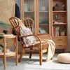 Silla de Ratán Natural B&B, Sillón de Ratán Retro, Silla de Ocio para Patio, Silla para Balcón de Casa, Silla con Respaldo para Personas Mayores