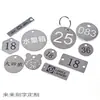 Para diseñar y marcar acero inoxidable corte de metal forma especial tarjeta redonda letras Logotipo ropa zapatos bolsa etiqueta