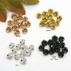 Ouro 18K Colorido Borboleta Tridimensional Trevo de Quatro Folhas Espaçador Torcido Contas Curvas Gravadas Peça Redonda Joia Miçangas Acessório Perfurado