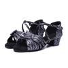 Zapatos de tacón alto para niños con estampado de leopardo nuevos 2023, zapatos de práctica de baile de suela blanda para danza latina, zapatos de baile estándar nacional para niñas