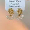 2025 Explosiones Moda Multicolor Elegantes Sencillos Transparentes Flor Pendientes de Botón para Mujer Pequeños Frescos Nuevos Modernos Pendientes de Celebridad de Internet