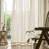 Cortinas Transparentes de Linho 2026 Novo Modelo Estilo Japonês Estilo Madeira Natural para Sala de Estar Varanda Casa de Hóspedes Minimalista Moderno Transmitentes de Luz mas Não Transparentes Cortinas de Janela