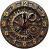 Reloj de Pared de Alto Gama Transfronterizo con Efecto 2D Hoja Verde Moda Creativo Decorativo de Cuarzo Sala de Estar Silencioso de Madera
