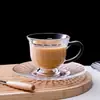 Taza de Café Transparente Tropical con Asa, Taza para Café Helado, Mocha, Caramelo, Latte, Taza para Té de Cafetería