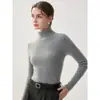 Nuevo suéter de cachemira para otoño e invierno para mujer, cachemira de cabra pura, cuello alto, corte ajustado, suéter de punto para usar como capa base