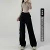 Pantalones de Trabajo Americanos para Mujer Verano Delgados Adelgazantes Pierna Recta Pierna Ancha Petite Cintura Alta Pantalones Deportivos tipo Paracaidista