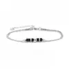 Acero de titanio impermeable no se decolora oro de 18 quilates joya para la mano piedra cilíndrica de alta calidad pequeña doble fila pulsera de acero inoxidable para mujer