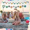 10 Piezas Adornos de Árbol de Verano Colgantes de Madera de Doble Capa Decoración Colgante Estilo Playa de Verano con Agujero para Cuerda Colgante Decorativo