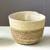 Juego de macetas tejidas de paja natural de la fábrica de origen, cesta de flores tejida para plantas de interior, maceta decorativa de pie para sala de estar