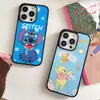 Capa Azul Urso de Desenho Animado Maçã 15 para Celular 11/12 Adequada para iPhone 16Pro Desenho Animado Magnético 13Promax