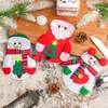 Decoración Navideña Decoración de Mesa Set de Cubiertos de Papá Noel Set de Vajilla para el Hogar Cuchillo de Muñeco de Nieve Navideño No Tejido