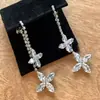 Pendientes de Mariposa con Pedrería Geométricos con Borlas Estilo Europeo y Americano, Pendientes de Lujo Ligero de Gama Alta, Pendientes de Moda Retro Elegantes Versátiles para Mujer