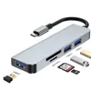 Extensor USB 3.0 de Dupla Ponta Hub de Alta Velocidade Hub Divisor de Dock de Expansão de 7 Portas Estação de Docking Multifuncional para Computador