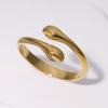 Anillos Transfronterizos Europeos y Americanos de Acero Inoxidable con Palmas Abrazándose, Anillos Abiertos Creativos Personalizados de Nicho de Acero de Titanio Que No Se Desvanecen Venta al Por Mayor
