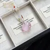 Colgante de Frijol de Amor de Piedra Ojo de Gato al por Mayor, Amuleto de Bolsa de la Suerte Estilo Chino Nuevo, Cadena de Clavícula de Vidrio con Diseño de Nicho
