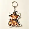 Chaveiro de Vaca das Terras Altas de Halloween Acrílico Fofo Desenho Animado Bezerro Pingente Charme para Bolsa de Festival Estilo Americano