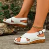 Nuevas Sandalias de Cuña con Tiras Cruzadas 2026 para Mujer, Verano, Comercio Exterior Transfronterizo, Talla Grande, Sandalias Ligeras de Suela Gruesa al por Mayor 43
