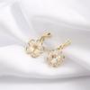 Corea del Sur temperamento ins hueco flor tridimensional estilo hada dulce francés S925 pendientes pendientes/oreja pendientes de mujer