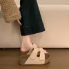 Sandalias Casuales Perezosas Pantuflas Cinta Mágica Playa Punta Abierta Verano Cómodas Suela Suave Suela Gruesa Chanclas Mujer Verde