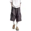 Pantalones cortos cargo estilo paracaidista retro americano funcional de talla grande para hombres y mujeres, pantalones cropped casuales de verano finos de pierna ancha