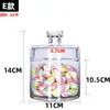 Pote de Doces Vidro Pote de Balas Vidro Coração Feminino Criativo Pote de Açúcar Vidro Cristal com Tampa Decoração Mesa de Sobremesas