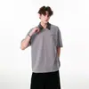 Camiseta de manga corta tipo polo de dos piezas falsas para hombre, verano, moda urbana, holgada, casual, versátil, gofre, top de pareja de media manga