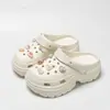 Zapatos Transpirables con Agujeros para Mujer Ropa Exterior 2024 Verano Eva Dung Sense Plataforma Sandalias de Playa Antiolor con Aumento de Altura Chanclas con Agujeros
