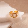 Anillo Abierto Geométrico con Textura Cepillada Incrustado de Diamantes Retro Europeo y Americano Joyería de Mano Personalizada Simple de Gama Alta de Nicho Transfronterizo