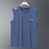 2025 Nueva Camiseta de Tirantes de Seda de Hielo para Hombre Verano Holgada Deportiva Fitness Secado Rápido Sin Mangas Hombro Delgado Camiseta Fina